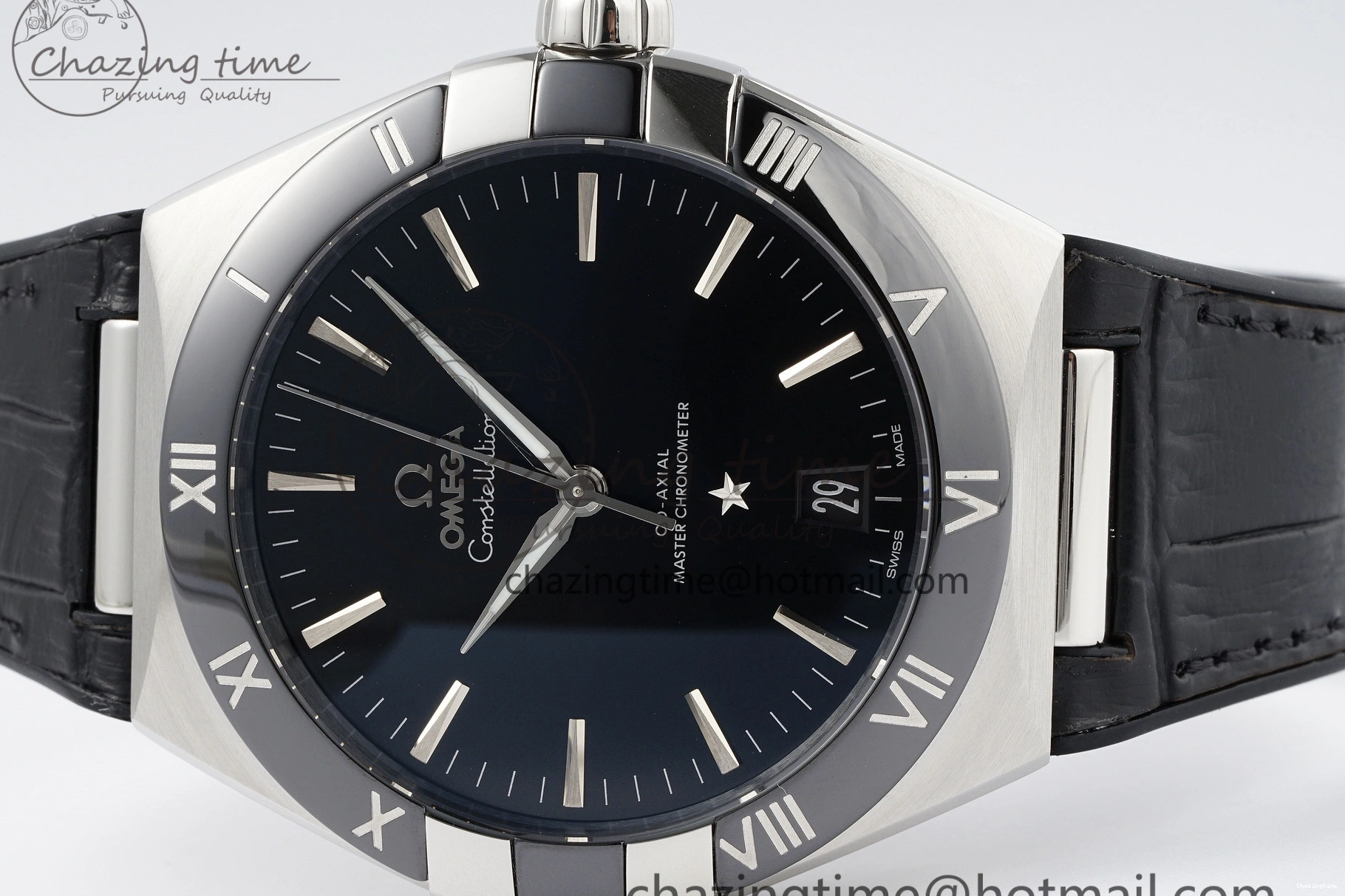 0303 Constellation Black Ceramic SS SBF 1:1 Best Edition Black Dial on Black Gummy Strap A8900 Super Clone TimelessDesign 7798